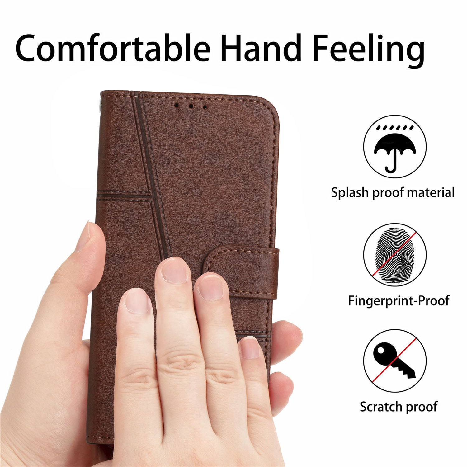 For Oppo Reno11 F 5G / F25 Pro 5G Case PU Leather Calf Texture Phone Cover with 3 Card Holder For Oppo Reno11 F 5G / F25 Pro 5G Case PU Leather Calf Texture Phone Cover with 3 Card Holder